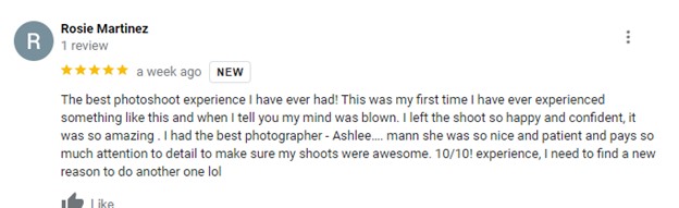 Cherie Amour boudoir what clients say about us