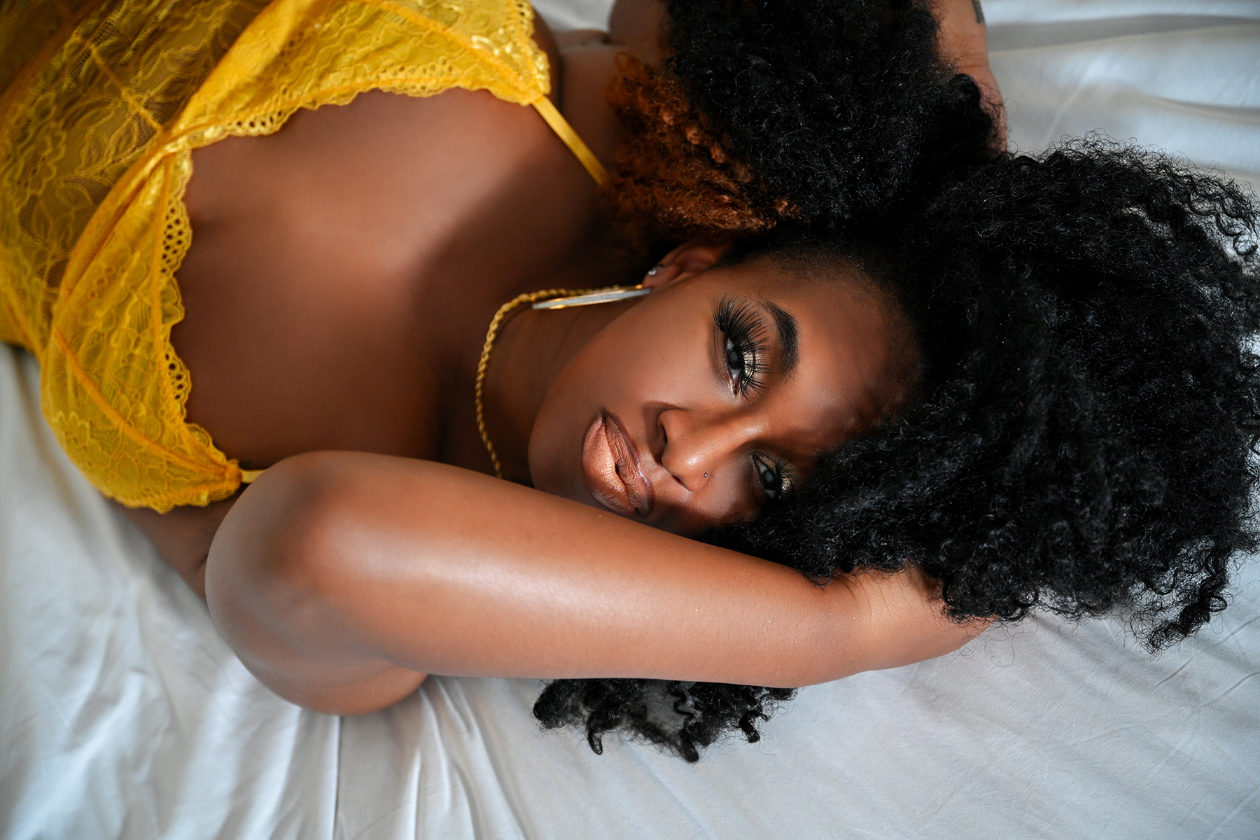 Cherie amour boudoir client bed shot